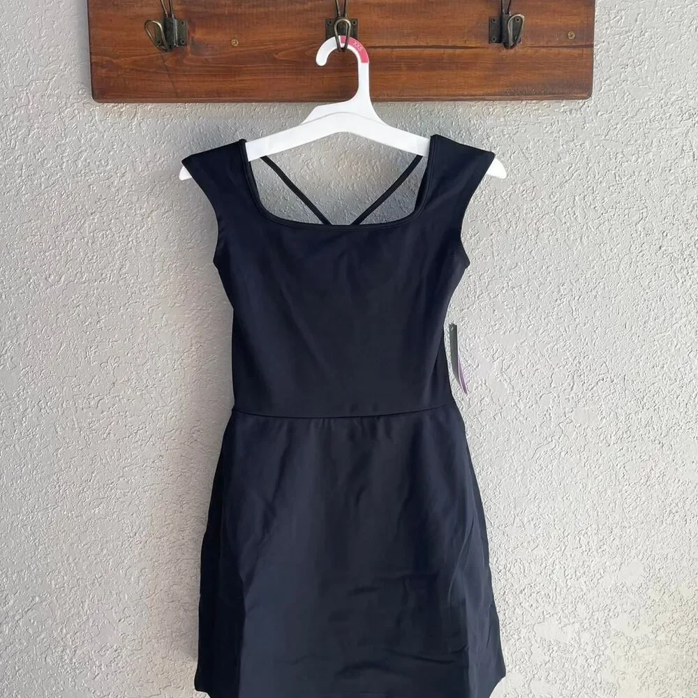 Wild Fable XXS Cap Short Sleeve cross Women's Black Dress - Picture 2 of 5